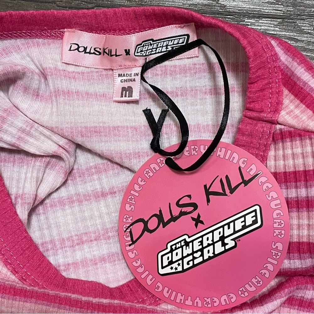 DOLLS KILL X THE POWERPUFF GIRLS Women's LONG SLEEVE CROPPED TEE Sz M NWT - Picture 6 of 9